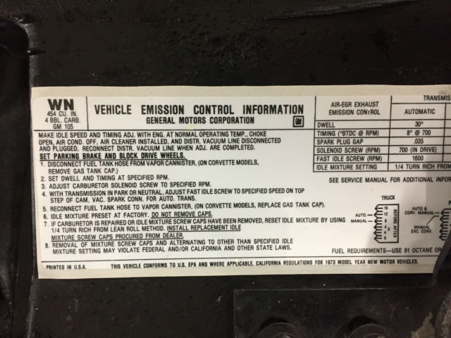 1973 DARK BLUE Chevrolet Corvette REMOVABLE   T-TOP 