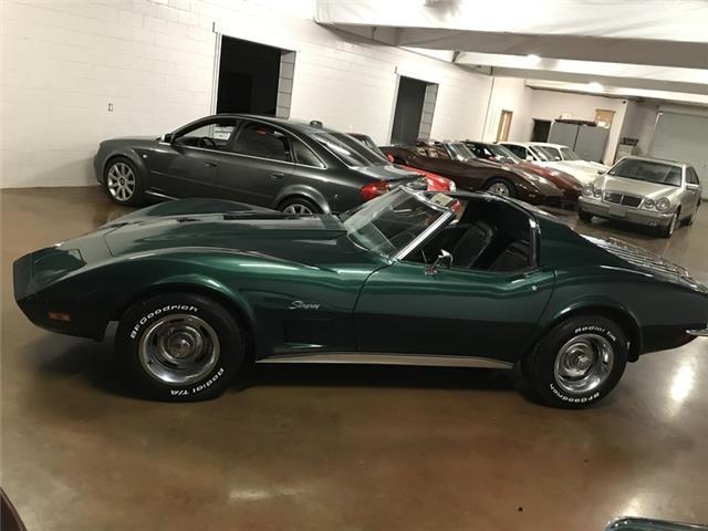 1973 Green Chevrolet Corvette coupe