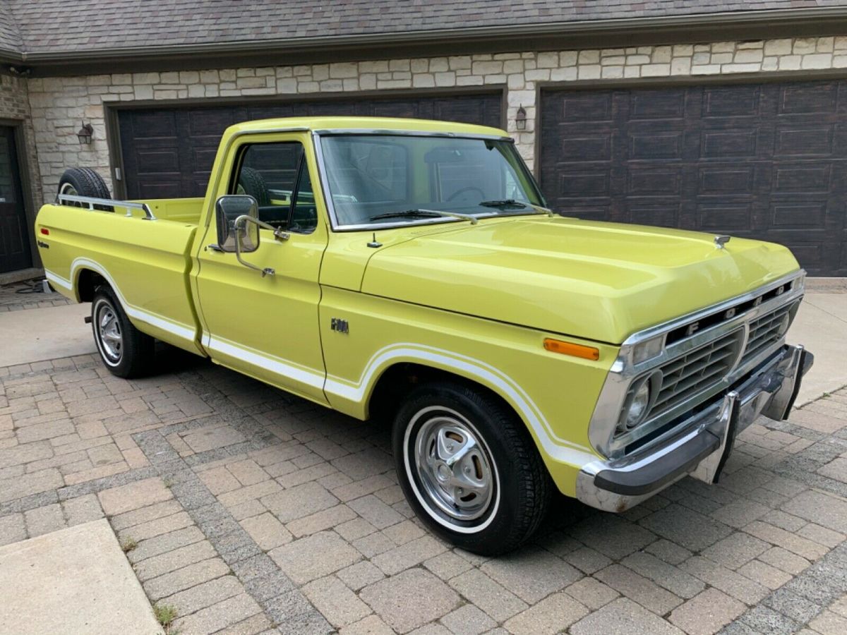 1973 Yellow Ford F-100 Standard Cab Pickup