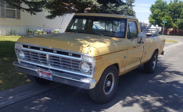 1973 yellow Ford F-250 Pick Up