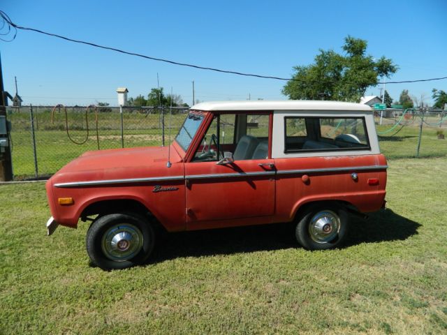 1973 Red Ford Bronco Convertible