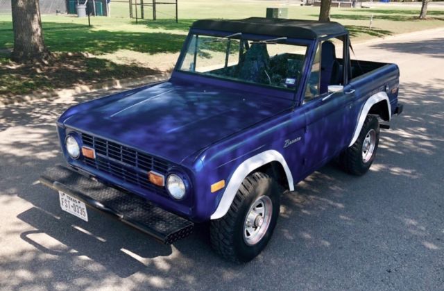 1973 Blue Ford Bronco Convertible