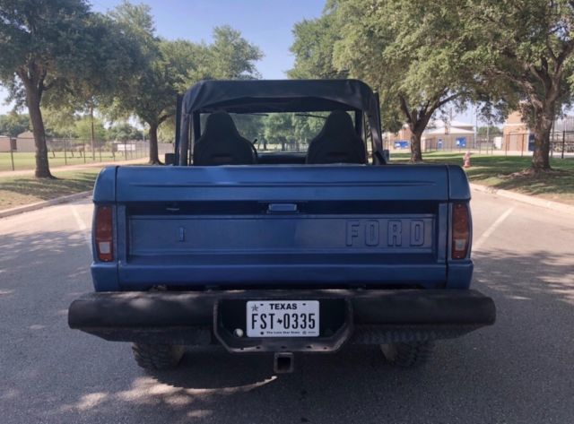 1973 Blue Ford Bronco Convertible