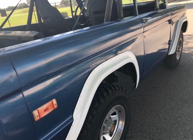 1973 Blue Ford Bronco Convertible