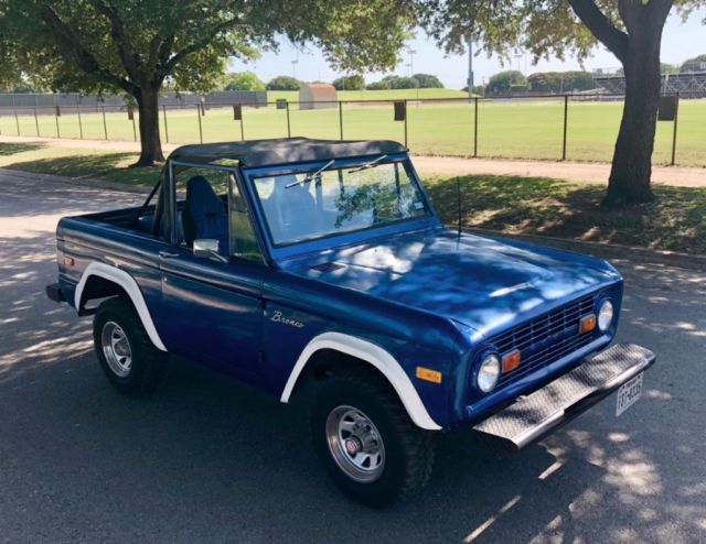1973 Blue Ford Bronco Convertible