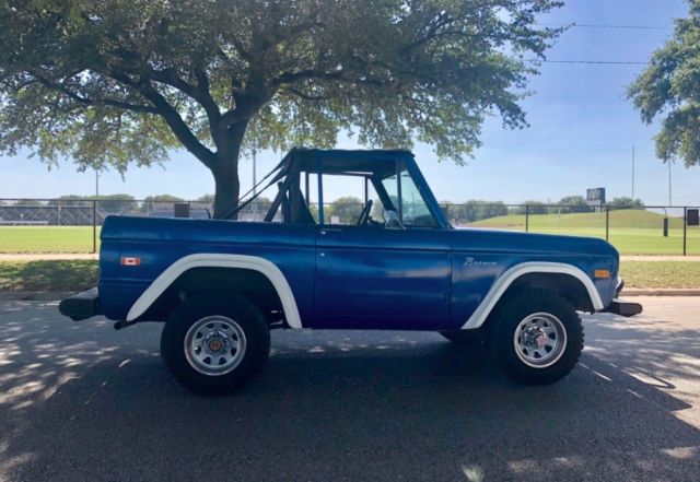 1973 Blue Ford Bronco Convertible
