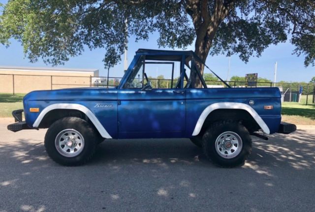 1973 Blue Ford Bronco Convertible