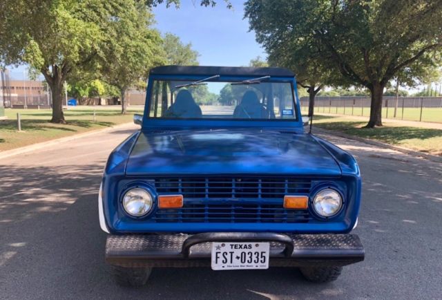 1973 Blue Ford Bronco Convertible