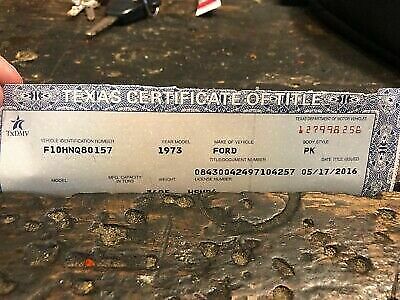 1973 Black Ford F-100 Standard Cab Pickup