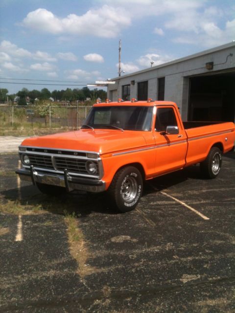 1973 Orange Ford F-100 Standard Cab Pickup