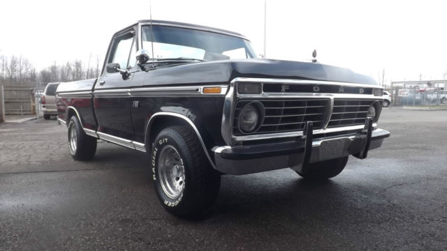 1973 Black Ford F-100 Standard Cab Pickup