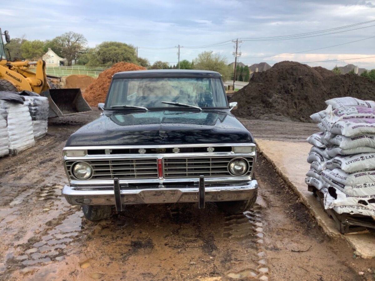 1973 Black Ford F-100 Standard Cab Pickup