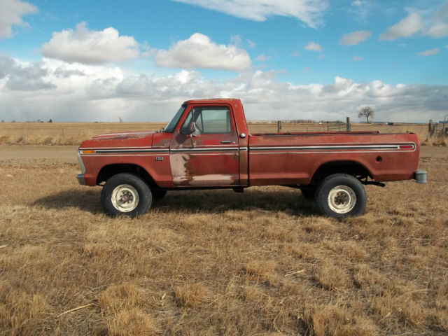 1973 Red Ford F-250 Standard Cab Pickup