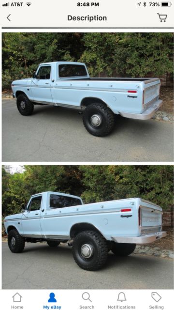 1973 Blue Ford F-250 Standard Cab Pickup