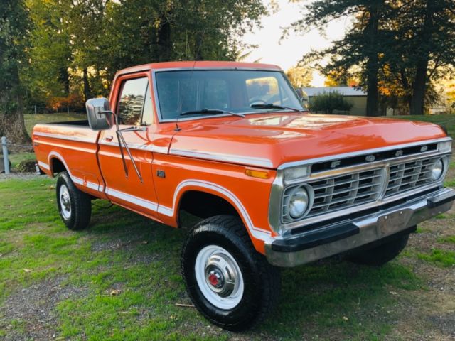 1973 Orange Ford F-250 Pickup