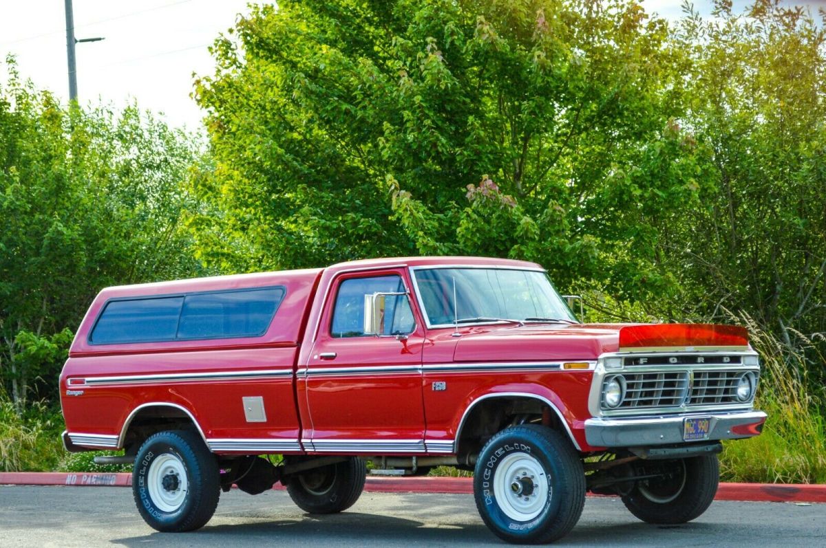 1973 Red Ford F-250 Standard Cab Pickup