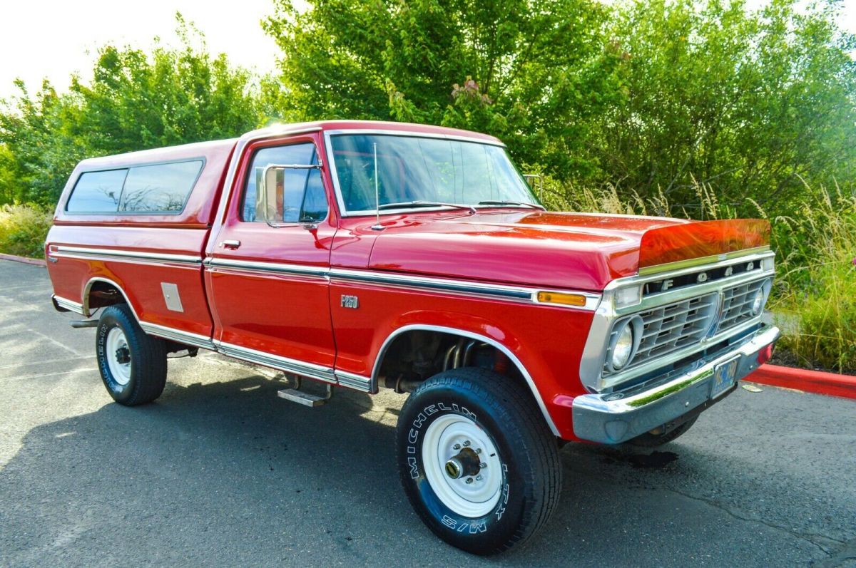 1973 Red Ford F-250 Standard Cab Pickup