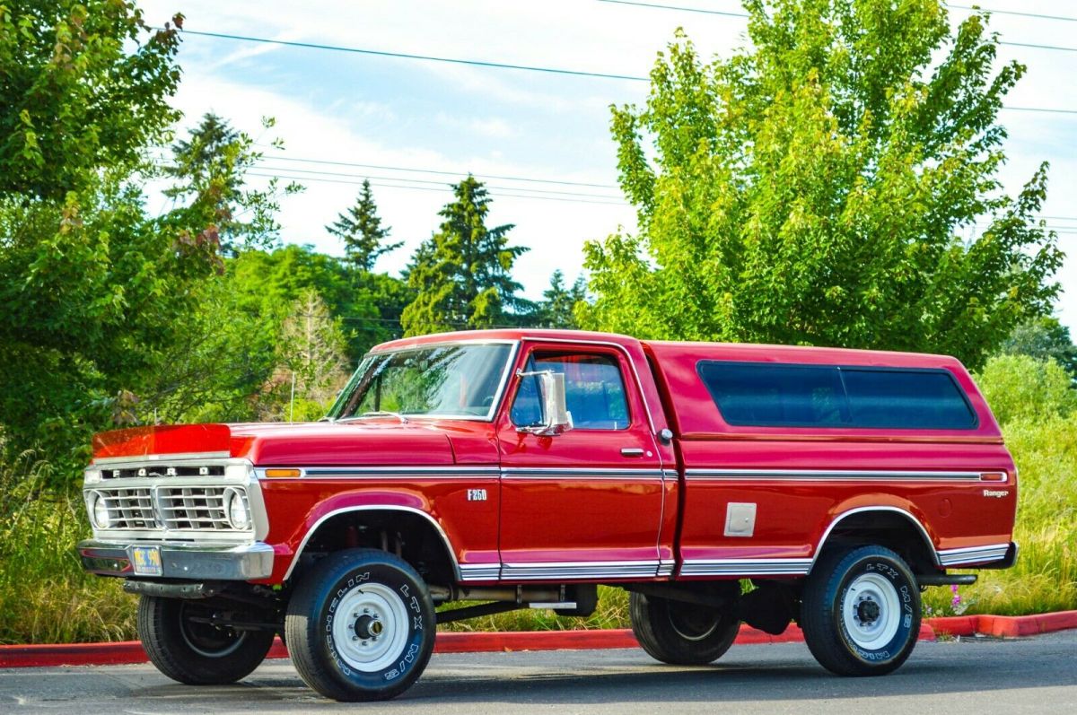 1973 Red Ford F-250 Standard Cab Pickup