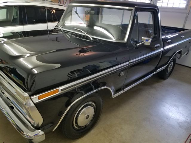 1973 Black Ford F-100 Standard Cab Pickup