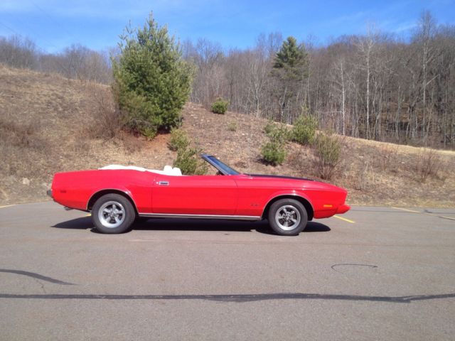 1973 Burgundy Ford Mustang Convertible