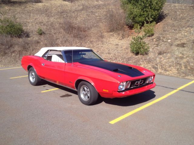 1973 Burgundy Ford Mustang Convertible