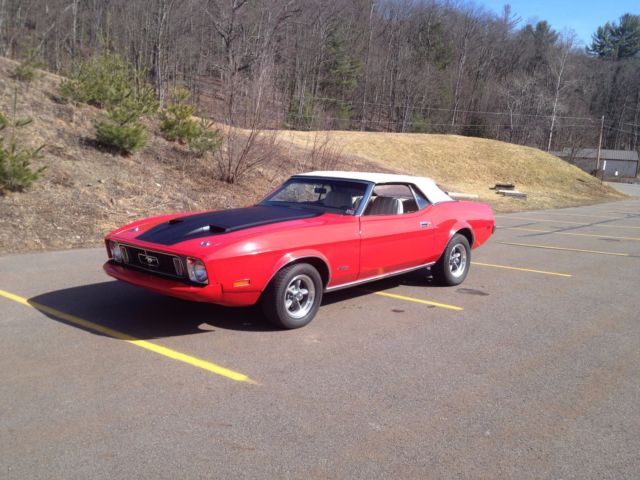 1973 Burgundy Ford Mustang Convertible