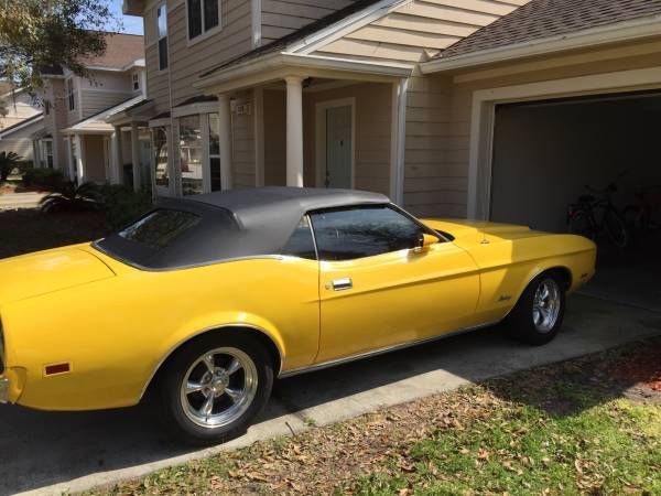 1973 Yellow Ford Mustang Convertible