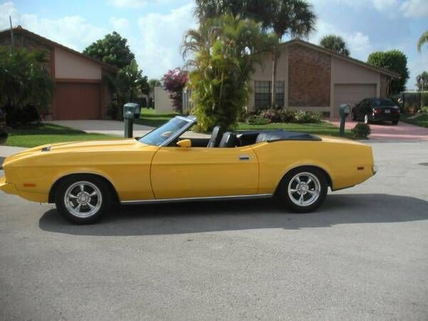 1973 Yellow Ford Mustang Convertible