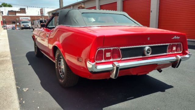 1973 Red Ford Mustang Convertible