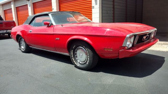 1973 Red Ford Mustang Convertible