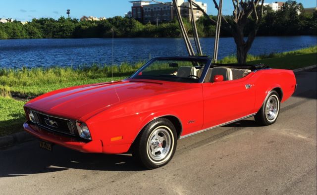 1973 Red Ford Mustang Convertible