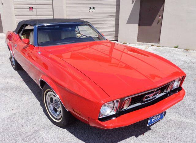 1973 Red Ford Mustang Convertible
