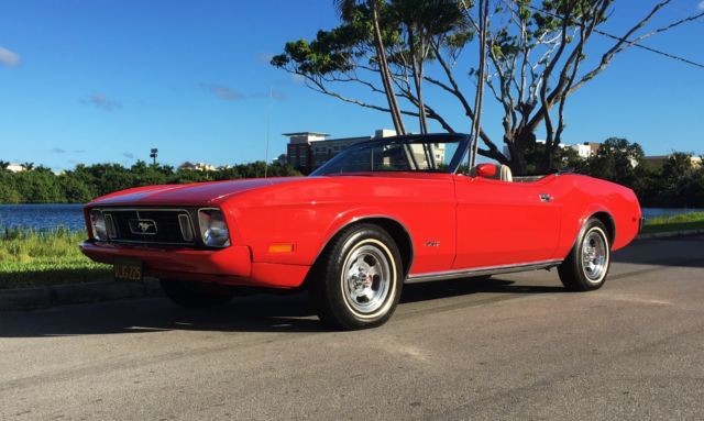 1973 Red Ford Mustang Convertible
