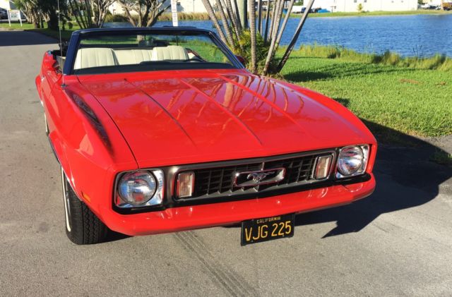1973 Red Ford Mustang Convertible