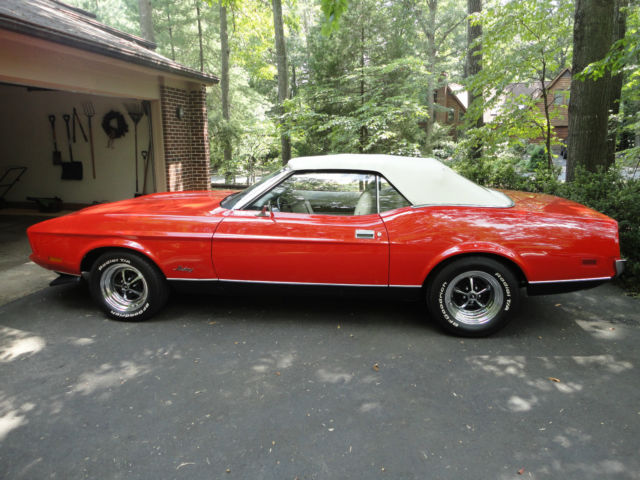 1973 Red Ford Mustang Convertible