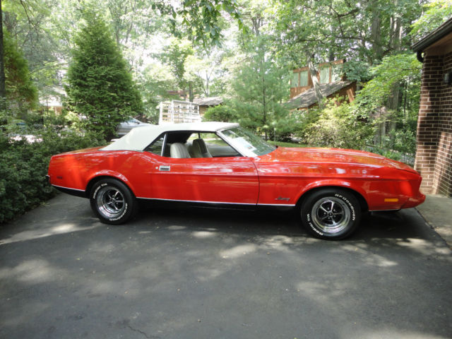 1973 Red Ford Mustang Convertible