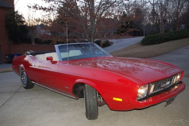 1973 Red Ford Mustang Convertible