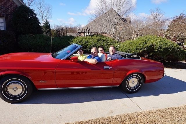 1973 Red Ford Mustang Convertible
