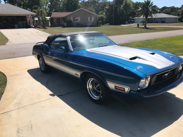 1973 Blue Ford Mustang Convertible