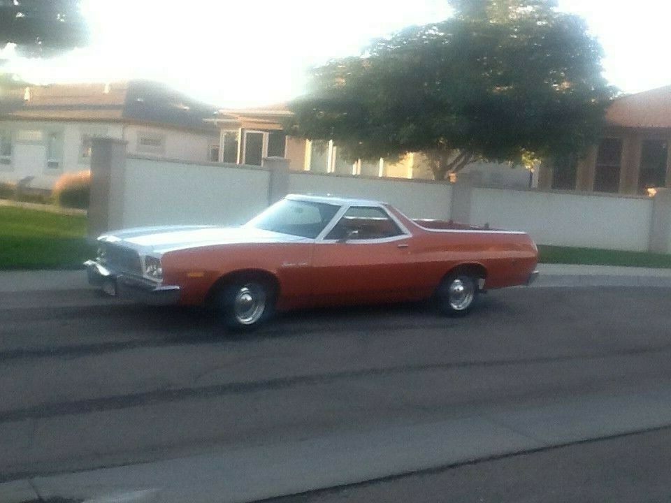 1973 Orange Ford Ranchero Pickup Truck
