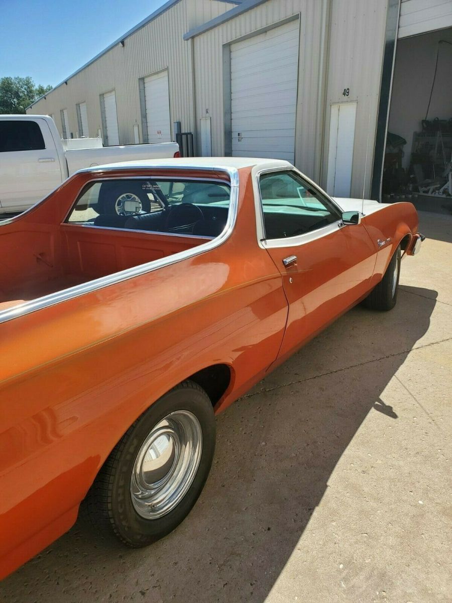 1973 Orange Ford Ranchero Pickup Truck
