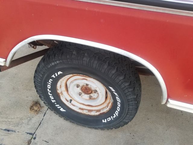 1973 red Ford F-100 Standard Cab Pickup