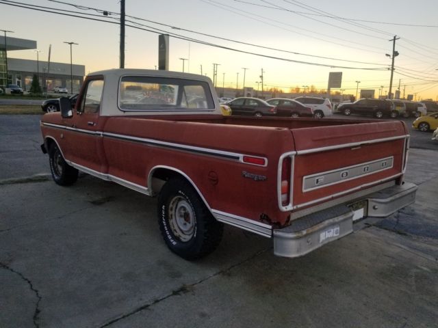 1973 red Ford F-100 Standard Cab Pickup