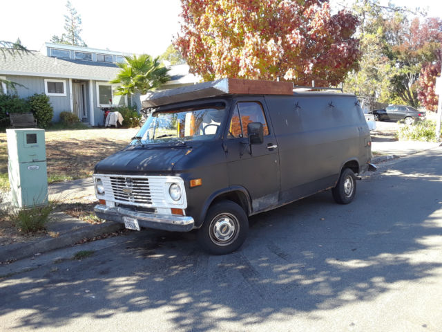 1973 Black Chevrolet G10 van