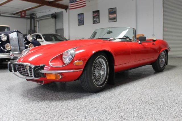 1973 Red Jaguar E-Type Convertible