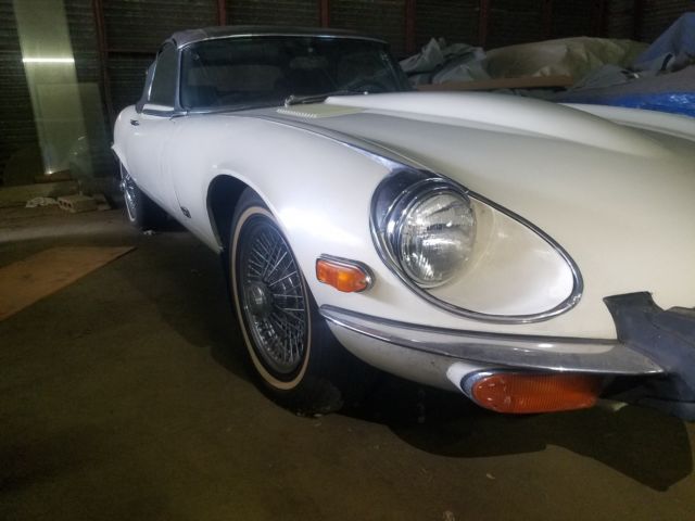 1973 White Jaguar E-Type Convertible