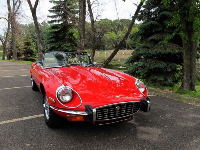1973 Red Jaguar E-Type Convertible