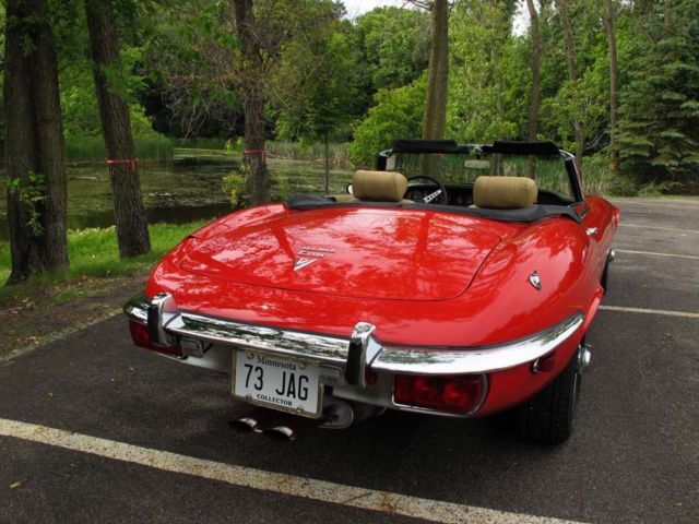 1973 Red Jaguar E-Type Convertible