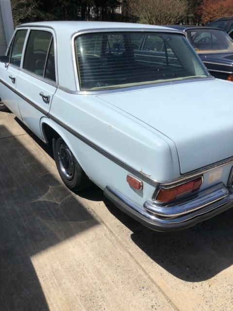1973 Blue Mercedes-Benz 200-Series Sedan