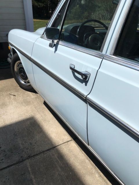 1973 Blue Mercedes-Benz 200-Series Sedan